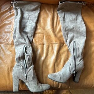 Knee high suede boots